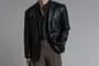 Long-Sleeve Faux Leather Blazer