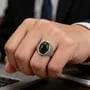 Oval Faux Gemstone Embossed Alloy Ring