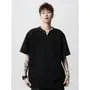 Short Sleeve Notch Neck Plain Studded T-Shirt