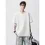 Short Sleeve Notch Neck Plain Studded T-Shirt