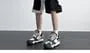 Mid Rise Two Tone Distressed Panel Jorts