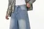 Washed Denim Jorts with Rhinestone