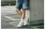 Washed Distressed Denim Shorts